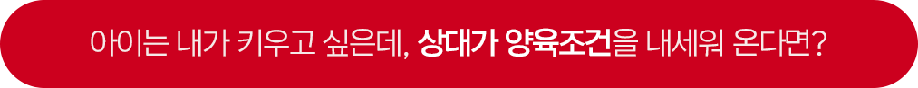 아이는 내가 키우고 싶은데, 상대가 양육조건을 내세워 온다면?